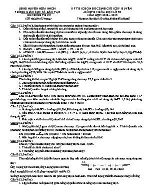 Đề thi chọn học sinh giỏi cấp huyện môn Hóa học Lớp 8 - Năm học 2018-2019 - Phòng GD và ĐT huyện Hoài Nhơn